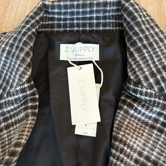 Z Supply Plaid Blazer - Black and Brown - Picture 8 of 12